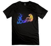 CUTLERY SUIT Camisetas de manga corta para hombre con logotipo de Final Fantasy, Negro, L