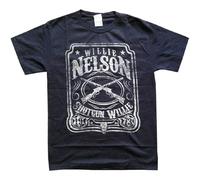 CUTLERY SUIT Willie Nelson Shotgun Willie - Camiseta negra para hombre, gris, M