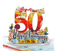 CUTPOPUP 50 Aniversario - 3D Tarjeta Aniversario, Tarjeta Aniversario Boda, Tarjeta Cumpleaños, Tarjeta Felicitacion Boda, Tarjeta Regalo, Regalo Aniversario Pareja (50th anni) US8-SD132.50ES