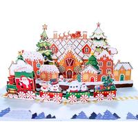 CUTPOPUP Pan de Jengibre, Tarjetas Navidad 2024, Tarjetas de Navidad, Tarjetas Navidad 3D, Christmas cards, Xmas Cards (Gingerbread Town) US8-CN291ES
