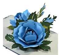 CUTPOPUP Rosas - 3D Tarjeta Cumpleaños, Tarjetas Dia de La Madre, Regalos Originales Para Mujer, Regalos Para Mujer (Blue Rose) US8-FL088ES