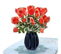 CUTPOPUP Rosas rojas - Tarjetas de cumpleaños para mujeres, tarjeta del día de la madre, tarjeta de felicitación 3D con flores para esposa, hija, ella, hermana (rosas rojas misteriosas) US8-38UK1515