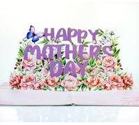 CUTPOPUP Text with Peonies - Tarjetas Dia de La Madre, 3D Tarjeta Cumpleaños, Regalos Originales Para Mujer, Regalos Para Mujer (Texto con Peonias) US8-SD234ES