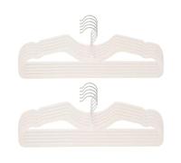 CUTSKY Paquete de 50 perchas de terciopelo, ultra delgadas y de cuello corto, gancho giratorio de 360 grados, perchas de fieltro antideslizantes duraderas que ahorran espacio, beige B