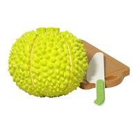 Cuttable Durian Toy for Kids - Simulation Fruit Playset for Children Ages 3+, 10 x 10 x 10 cm Realistic Cuttable Durian with Cutting Board Educational Kitchen Toy | Early Learning Interactive Play Set