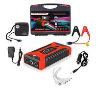 Arrancador de Batería de Coche, Portátil de Emergencia 12V Potenciador de Arranque Automático, Batería Externa, Cargador de Teléfono Móvil con Puerto USB,Red-B