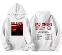 CUTTE Bad Omens Gira Norteamérica 2026 Sudadera | Estampado Gráfico “Do You Feel Love” del Concierto, Unisex para Fans De Metal Rock-White||m