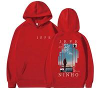 CUTTE Inspirado En Ninho Jefe Sudadera con Capucha | Estampado Gráfico Oversized | Streetwear Hip Hop Unisex (Rojo,L)