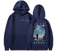 CUTTE Inspirado En Ninho Jefe Sudadera con Capucha | Estampado Gráfico Oversized | Streetwear Hip Hop Unisex (Azul Marino,L)