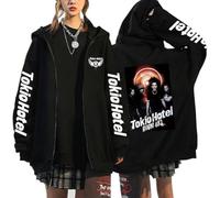 CUTTE Sudadera con Capucha Tokio Hotel | Estampado De Cartoon Oficial | Cierre Completo Talla Grande Unisex (Italy3,XL)