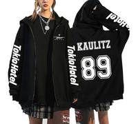 CUTTE Sudadera con Capucha Tokio Hotel | Estampado De Cartoon Oficial | Cierre Completo Talla Grande Unisex (Italia1,L)