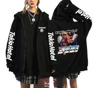 CUTTE Sudadera con Capucha Tokio Hotel | Estampado De Cartoon Oficial | Cierre Completo Talla Grande Unisex (Marocco7,XL)