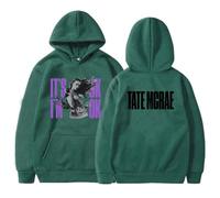 CUTTE Sudadera Tate McRae It's Ok I'm Ok - Estampado Unisex, Estilo Streetwear Casual (D Verde,XXL)