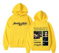 CUTTE Sudadera Vintage Daddy Yankee, Sudadera De Manga Larga Estilo Retro, Streetwear Hip Hop Reggaeton para Hombre (Amarillo,XL)
