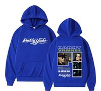 CUTTE Sudadera Vintage Daddy Yankee, Sudadera De Manga Larga Estilo Retro, Streetwear Hip Hop Reggaeton para Hombre (Azul,L)