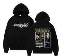 CUTTE Sudadera Vintage Daddy Yankee, Sudadera De Manga Larga Estilo Retro, Streetwear Hip Hop Reggaeton para Hombre (Negro,XL)