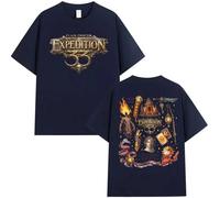 CUTTEE Clair Obscur Expedition 33 Double-Sided Print T-Shirt - Retro Aesthetic RPG Graphic, Ideal for Gamers Unisex Top-Blue||x_s