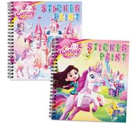 CutteeyFyry 2 piezas de pegatinas para niños a partir de 4 - 8 años, pegatinas de unicornio según números con historias, cuaderno de pegatinas para mejorar la inteligencia, avión empleo infantil