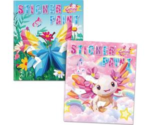 CutteeyFyry Axolotl - Libro de pegatinas para niños de 4 a 8 años, libros de pegatinas por números, libros de pegatinas para niños y niñas, mejora la inteligencia, pintura por pegatinas, para