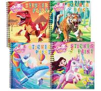 CutteeyFyry Juego de 4 pegatinas para niños a partir de 4 - 8, pegatinas para niño/niña con historias, cuaderno de pegatinas para mejorar la inteligencia, avión ocupación, fiesta de cumpleaños para