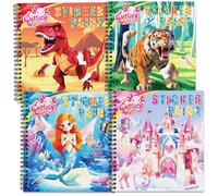 CutteeyFyry Juego de 4 pegatinas para niños a partir de 4 - 8, pegatinas para niño/niña con historias, cuaderno de pegatinas para mejorar la inteligencia, avión ocupación, fiesta de cumpleaños para
