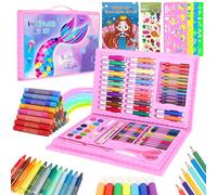 CutteeyFyry Maletin Pintura NiñOs De 3 A 9 AñOs,Sirena Maletin De Pinturas Para NiñAs,Pasteles Al óLeo, Crayones, LáPices De Colores, Regalos De Unicornio Para NiñAs De 3-9 AñOs