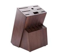 Cutter Block - 14 Slot Wooden Bracket For Blade Storage | Natural Wood Build With Upright Counter Placement, Kitchen Organization Holder For Scissor Sharpenner Prep Cooking Use