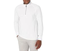 Cutter & Buck Long Sleeve Adapt Eco Knit Quarter Zip Pullover Camisa, Blanco, M para Hombre