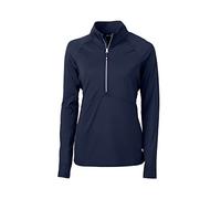 Cutter & Buck Long Sleeve Adapt Eco Knit Half Zip Pullover Camisa, Azul Marino, L para Mujer