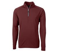 Cutter & Buck Adapt Eco Knit Stretch Recycled Mens Long Sleeve Quarter Zip Pullover Camisa, Burdeos, M para Hombre