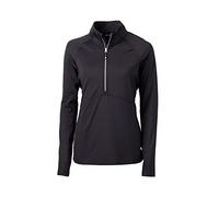 Cutter & Buck Long Sleeve Adapt Eco Knit Half Zip Pullover Camisa, Negro, XS para Mujer