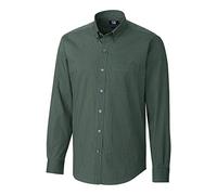 Cutter & Buck Men's Anchor Gingham Shirt Camisa Abotonada, Verde (Hunter), L Hombres