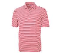 Cutter & Buck Short Sleeve Virtue Eco Pique Stripe Recycled Polo Shirt Camisa, Rosso, XXL para Hombre