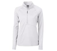Cutter & Buck Long Sleeve Adapt Eco Knit Half Zip Pullover Camisa, Jardín Blanco/Opulento, L Mujeres