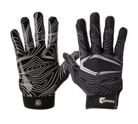 Cutters Guantes receptores de fútbol, día del juego, diseño de topo blanco, agarre superior y comodidad para un rendimiento máximo