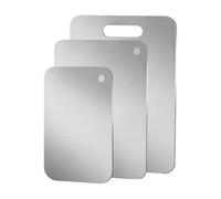 Cutting Board, Stainless Steel, Double-Sided Chopping Tool, 13.39x9.06 inches, Anti-Slip Kitchen Accessory, Food Prep Board for Cheese, Vegetables, Fruits, Cooking Use