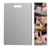 Cutting Board, Tabla De Cortar Acero Inoxidable, Double Sided Stainless Nonstick Chopping Board for Kitchen Home Cooking Outdoor Camping, Suitable for Various Cooking Tasks (46 x 30CM,SUS304)
