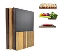 Cutting Board That Looks Like Books, Book Cutting Board Set, Wooden Kitchen Chopping Boards Set of 3 with Stand, Decorative Cookbook Style Serving for Parties & Home (A)