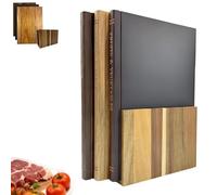 Cutting Board That Looks like Books, Chopping Board Set of 3 with Stand, Cutting Boards for Kitchen, Decorative Cuttings Boards for Kitchen, for Parties Home (1 Set)