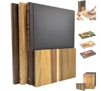 Cutting Board That Looks like Books, Set of 3 Solid Wood Wooden Kitchen Chopping Book Board, with Wooden Stand, Decorative & Functional Board, for Kitchen, Meat & Vegetables (1Pcs)
