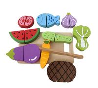 Cutting Fruit Toys, Wooden Set, Interactive Play Fine Motor Skills Imaginative Safe Materials, Skills Toys for Kids 3+ Years Imaginative Role-Playing Family Fun 7.68x4.72x2.17inches