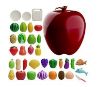 Cutting Play Food for Kids - Slicing Toy Set, 7.48x7.09x7.09 Inch Kitchen Toys with Realistic Crunch Sound, Imaginative Play Food Toys, Artificial Kitchen Accessories, Easter Basket Stuffers for Kids