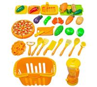 Cutting Play Food Toy for Kids, Kitchen Toys Kit, Abs Smooth and Round Food Set, Educational Pretend Play, Safe Used Materials, Present for Christmas, Children's Day, New Year, and Birthdays