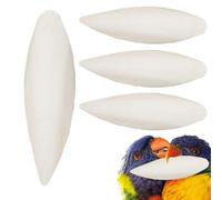 Cuttlefish Bone For Birds - 4 Pack Natural Squid Bone For Teething | Long-Tailed Parrot Tusk with Pointed Beak | Natural Calcium Supplement Parrots, Turtles, Chinchillas, Reptiles