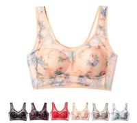 Cuttli Bra Cuttli Ice Silk Bras Evylady Bras Super Gather Ice Silk Lace Cooling Comfort Bra for Senior Women (Skin,XL)