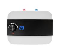 Cutycaty - Calentador de agua eléctrico instantáneo (6 L, 1500 W, 220 V, mini, color blanco y moderno, con pantalla de temperatura LED legible, 0 a 65 °C