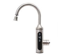 Cutycaty Grifo eléctrico con calentador de agua de 220 V instantáneo, grifo de cocina LED grifo eléctrico de acero inoxidable, giratorio 360grados, grifo de agua caliente Smart Heater,