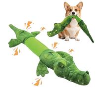 CUUOOT Juguete para perros de tirón de guerra, juguetes chirriantes para masticadores agresivos, juguetes de cocodrilo para cachorros de razas pequeñas, medianas y grandes