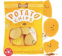 CUUOOT Juguetes para Perros Snuffle Toys Crinkly Squeaky Juguetes interactivos de Peluche para Perros pequeños medianos y Grandes - Juguetes de ovnis y Extraterrestres (Potato Chips)