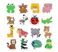 CUVZORA 16 imanes de nevera para niños - Imanes zoológicos de goma, figuras de animales, divertidos juguetes magnéticos y juguetes educativos Montessori para niños y niñas a partir de 1, 2, 3 años